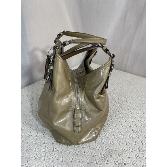 Coach Madison Maggie GOLD Patent Leather Shoulder HOBO Bag K1169-18760 - Picture 2 of 16